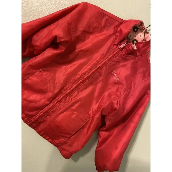 OSHKOSH B’GOSH PINK/PINK WITH FLOWERS REVERSIBLE GIRLS JACKET SIZE 6 - Picture 3 of 10